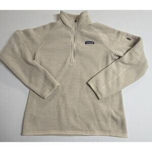 Patagonia Better Sweater Fleece 1/4 Zip Pullover Top Women's Small Oyster White